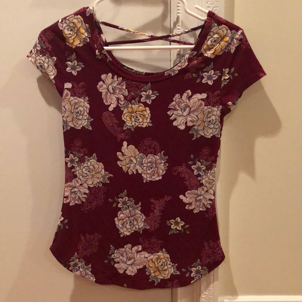 Red floral top